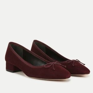 Brand New Veronica Beard Cecile Suede Ballet Pump in Acai Burgundy